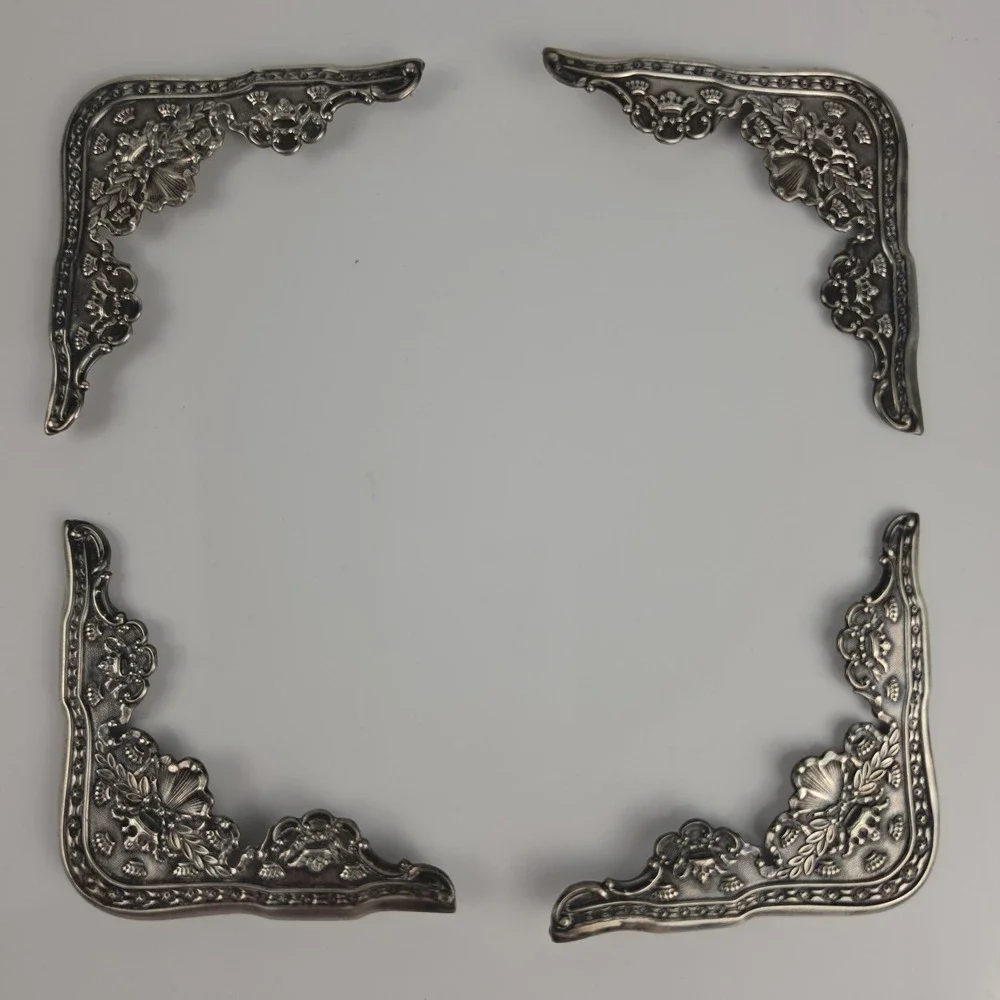 Gorham Antique Sterling Silver Repousse Desk Blotter Corners Set of 4 #737 Crown